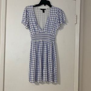 gingham baby blue mini dress